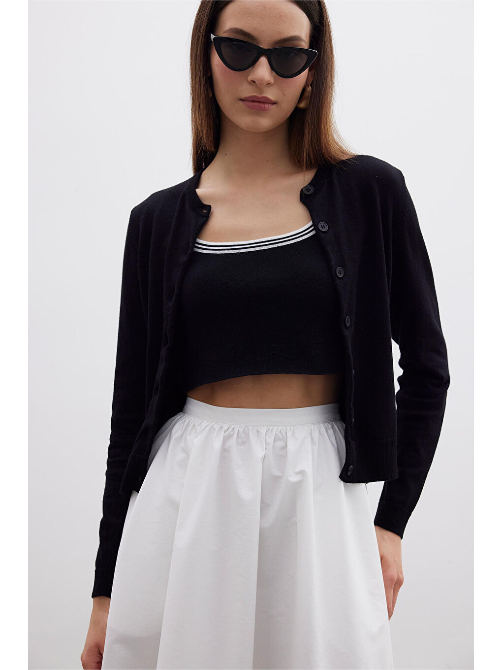 İnce Triko Hırka Siyah-2