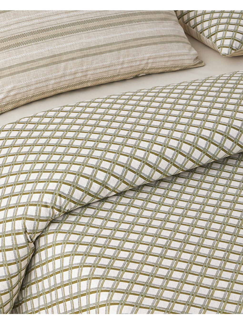 Knitline Pamuk Çift Kişilik Nevresim Takımı 200x220 cm Yeşil-2