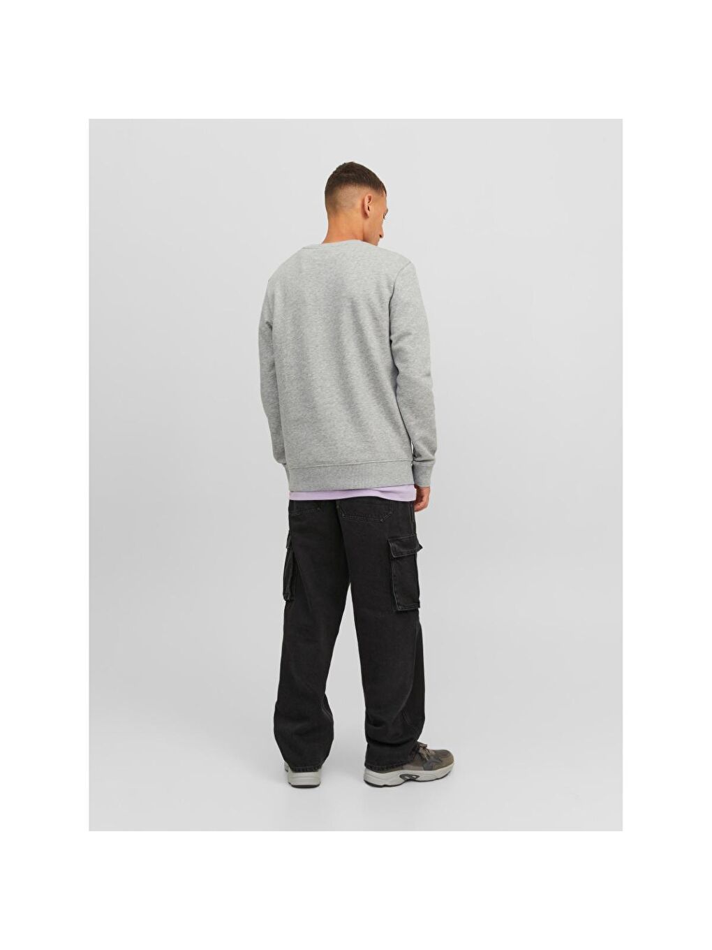 Dust Erkek Gri Bisiklet Yaka Sweatshirt-1