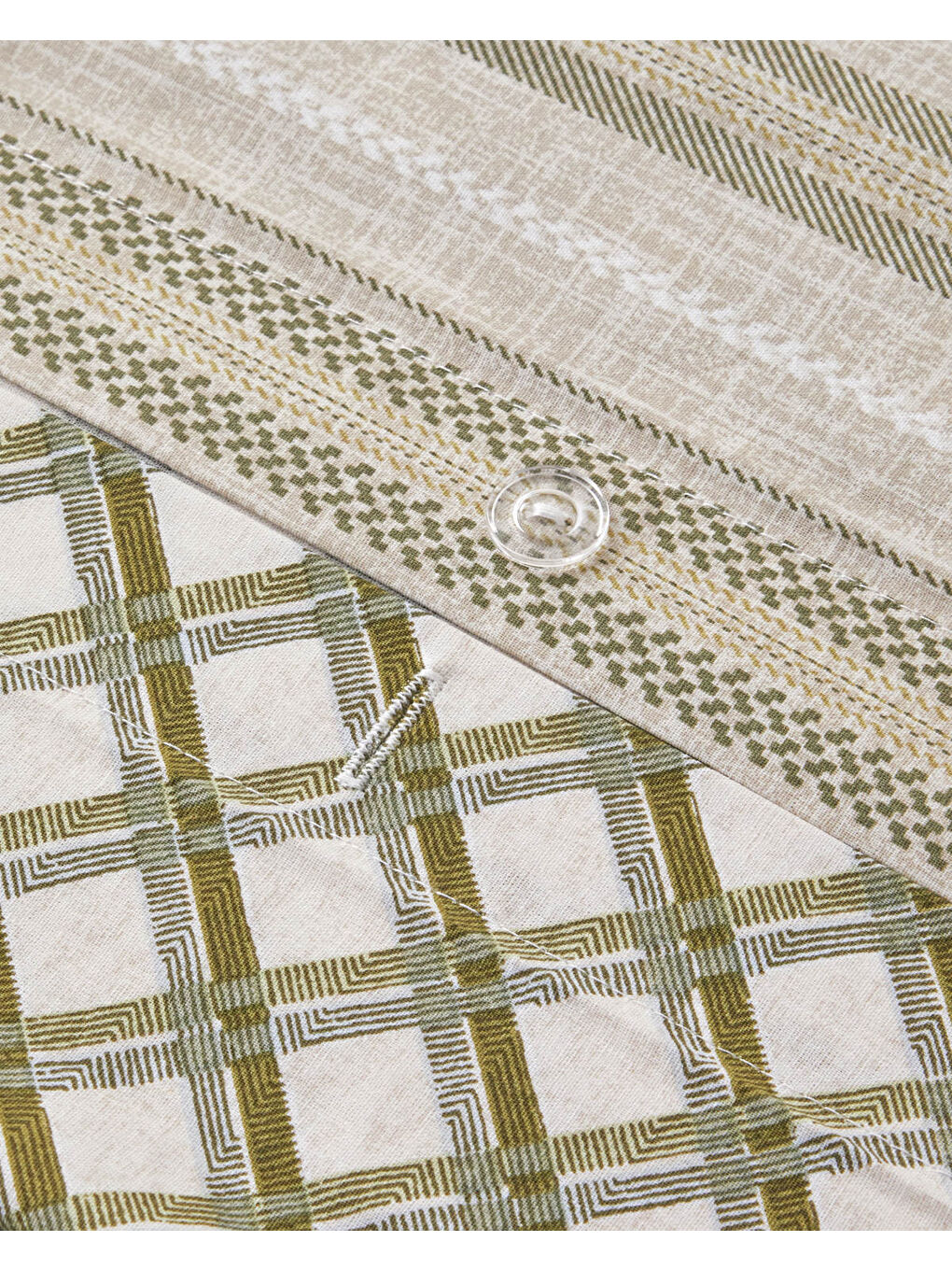 Knitline Pamuk Çift Kişilik Nevresim Takımı 200x220 cm Yeşil-6