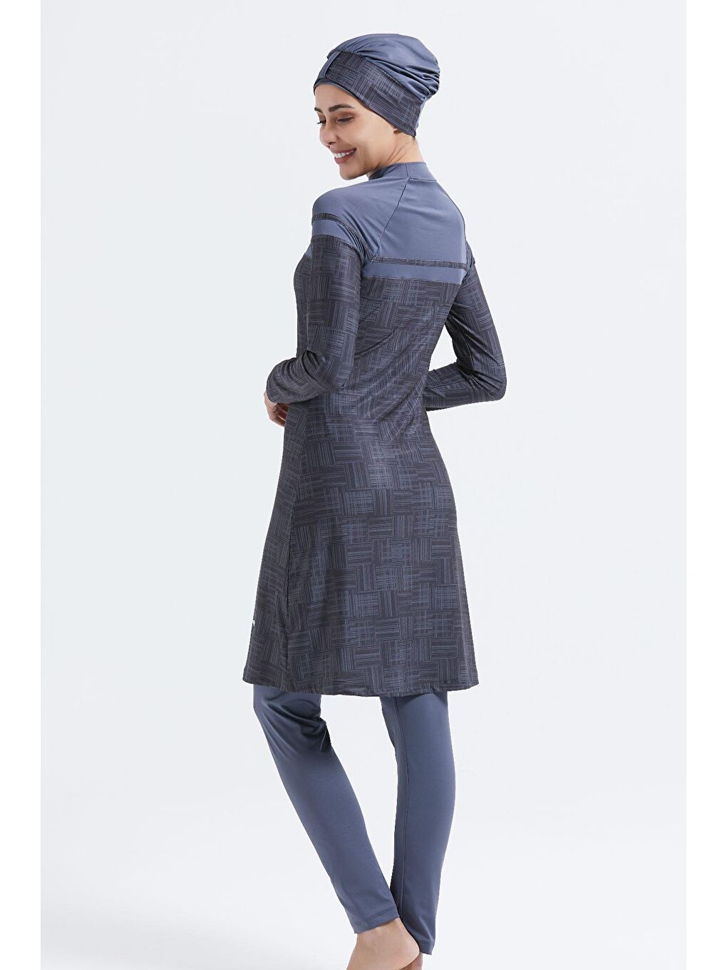 Tam Kapalı 3'Lü Tesettür Mayo C12009 Antrasit-1