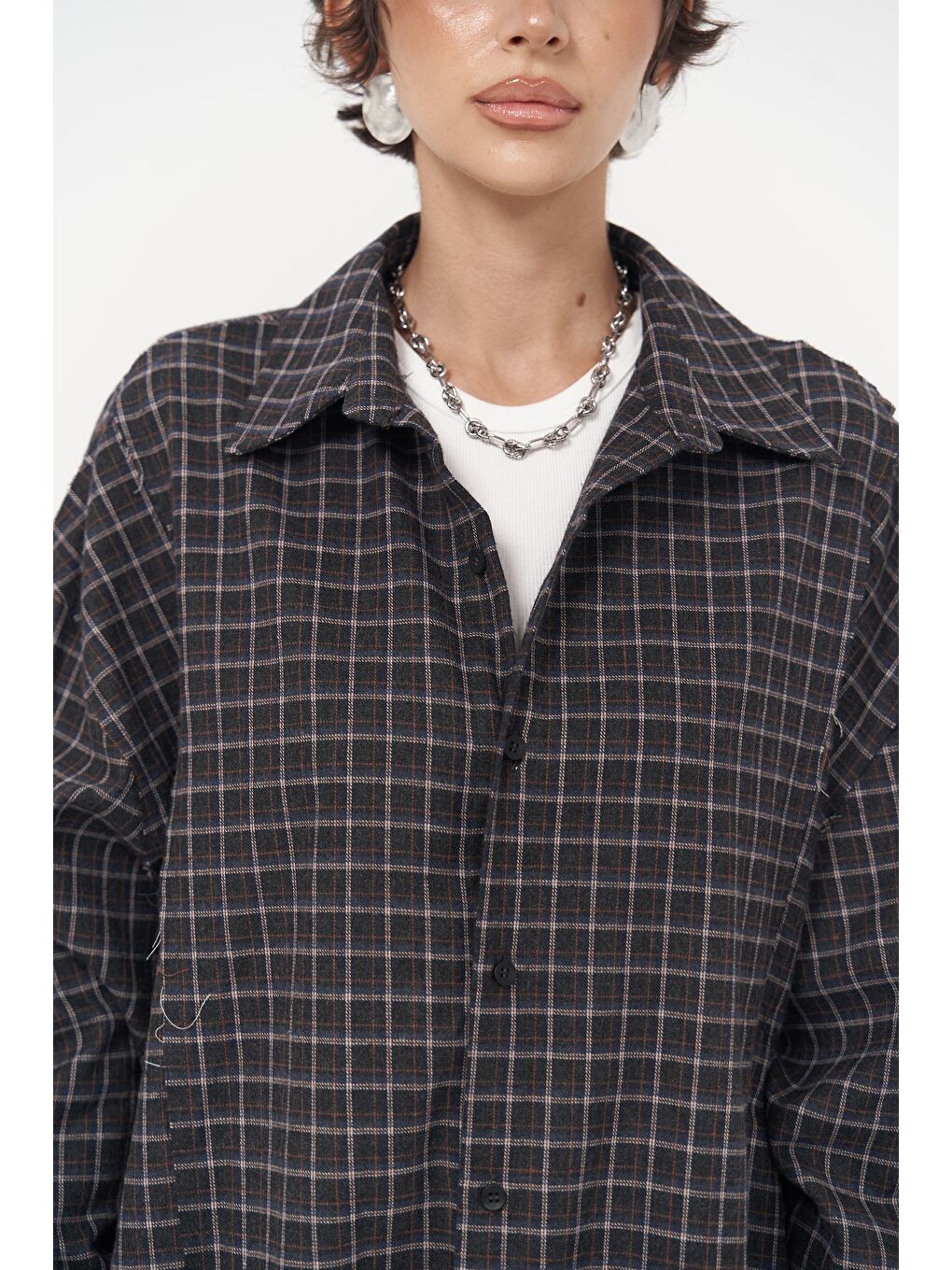 Roan Antrasit Oversize Unisex Gömlek-1