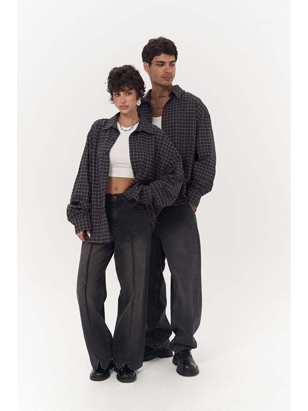 Roan Antrasit Oversize Unisex Gömlek-7
