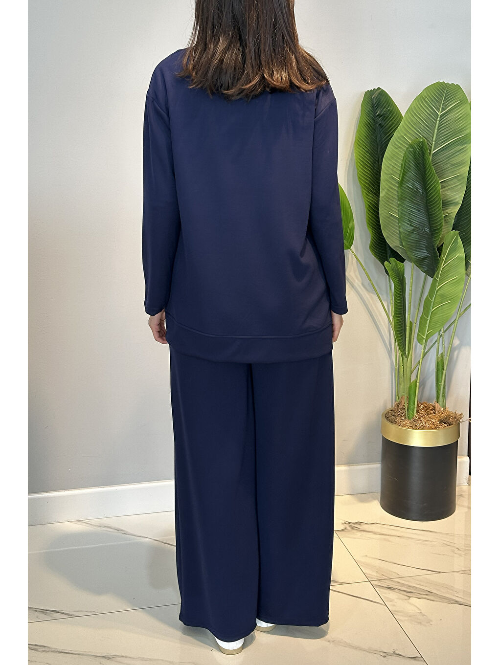 Pamuklu Tunik Bolpaça Pantolon Takım 02 Lacivert-2