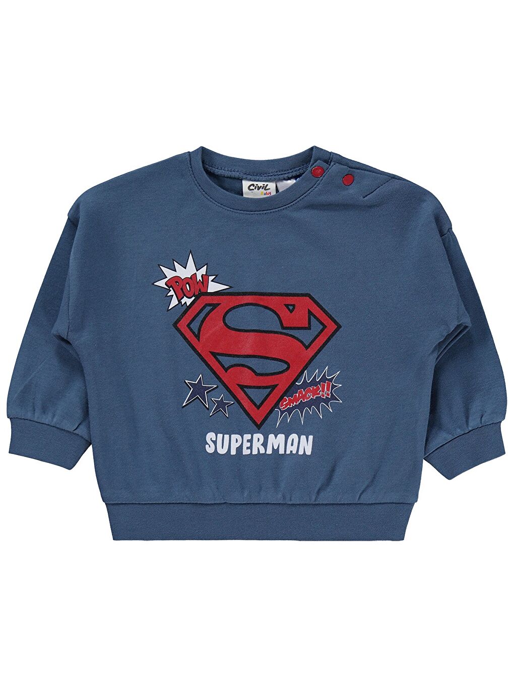 İndigo Baby Superman Baskılı 3-18 Ay Takım - Mavi-3