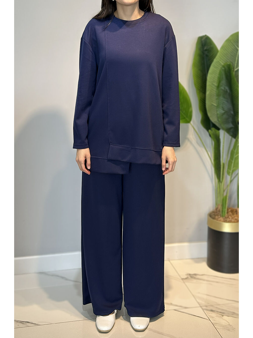 Pamuklu Tunik Bolpaça Pantolon Takım 02 Lacivert-4