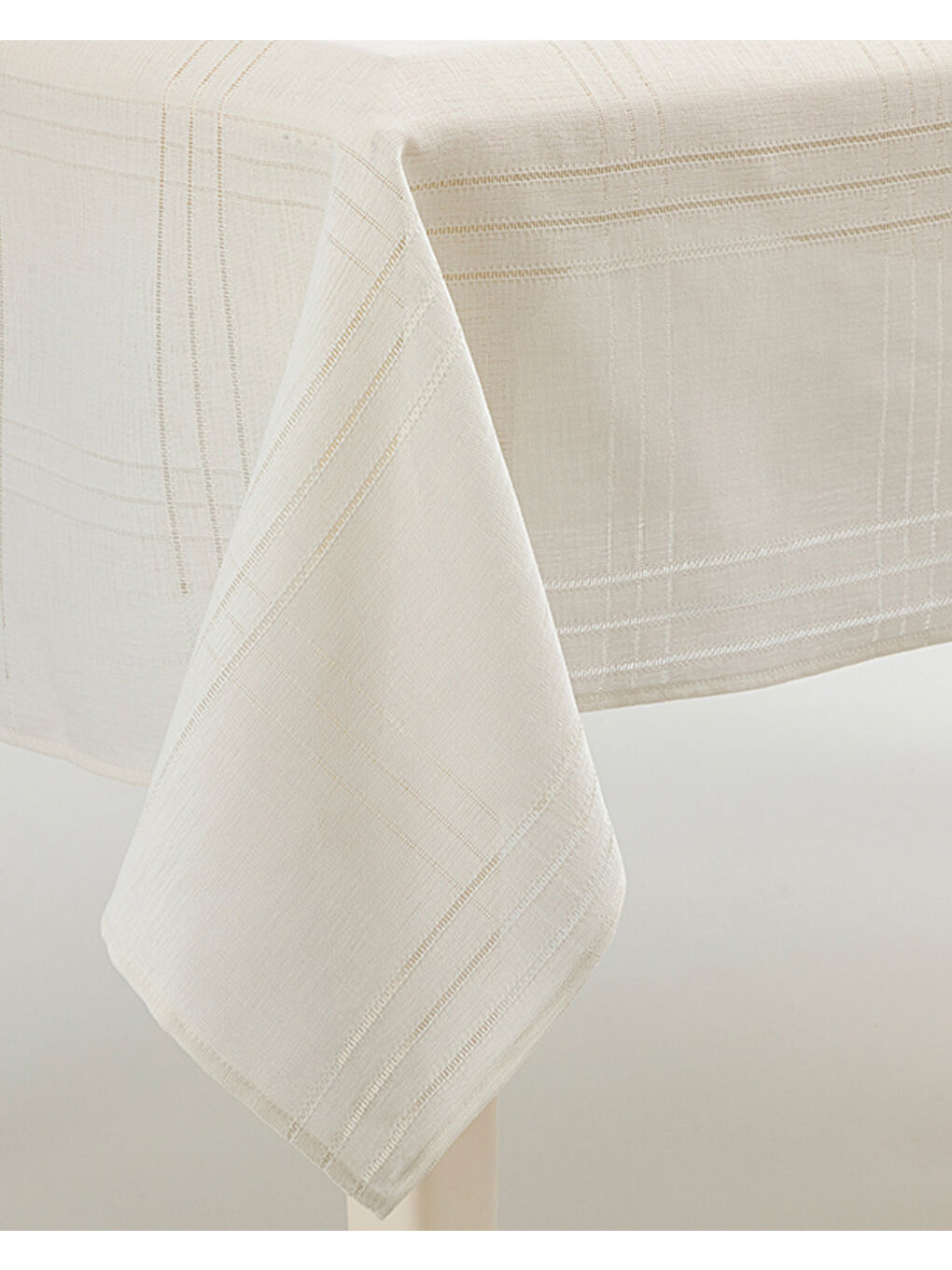 Ekru Navy Ajurlu Masa Örtüsü Krem-1