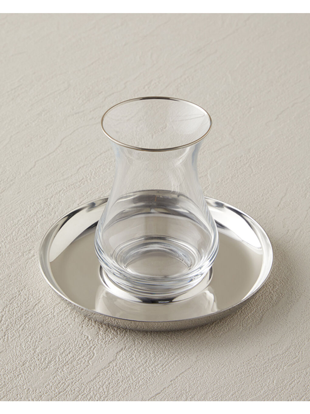 Gri Graceful Çelik 4 Parça 2 Kişilik Çay Seti 140 ml Silver-6