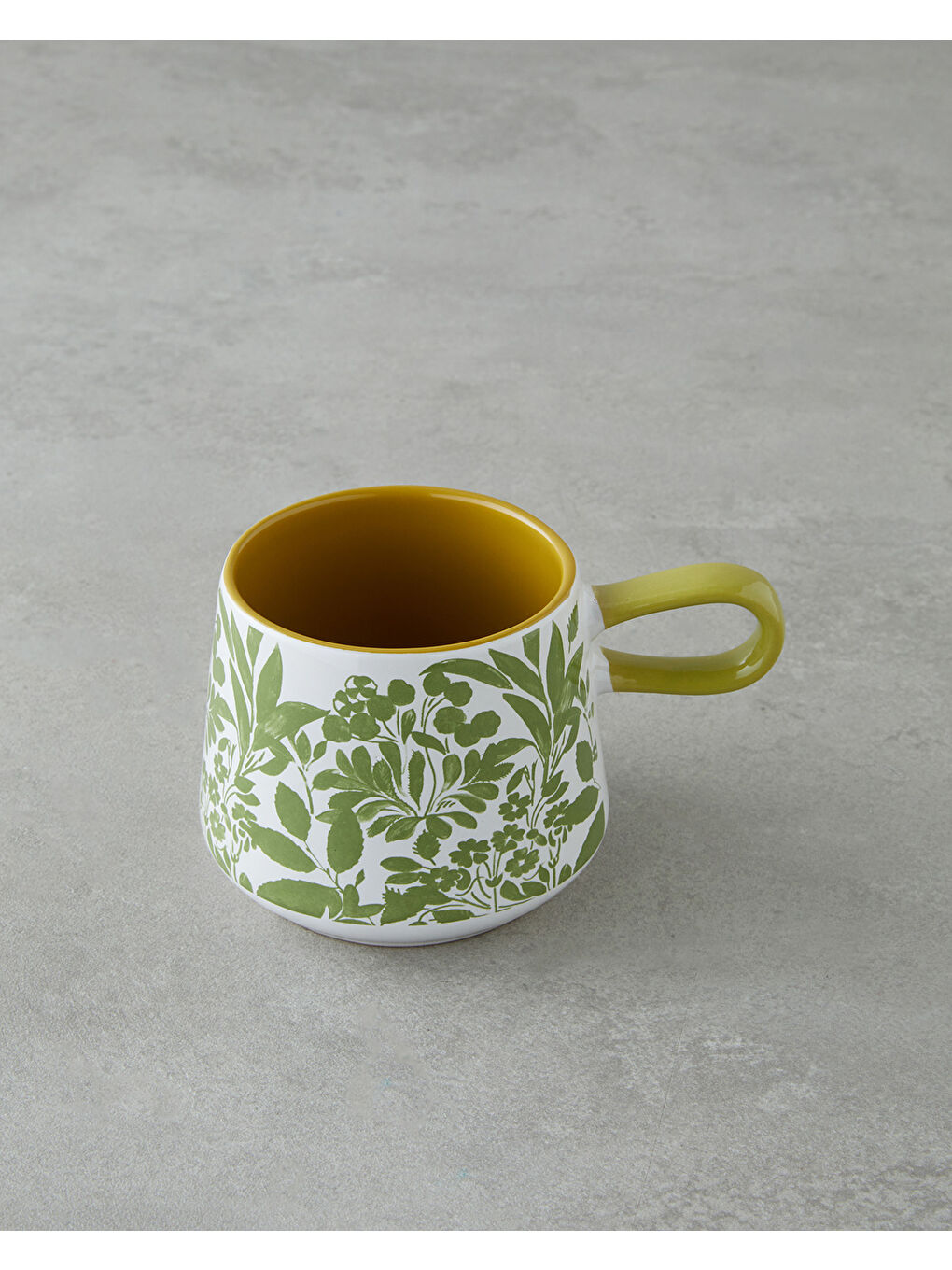 Growtopia Stoneware Kupa 340 ml Yeşil-Beyaz-1