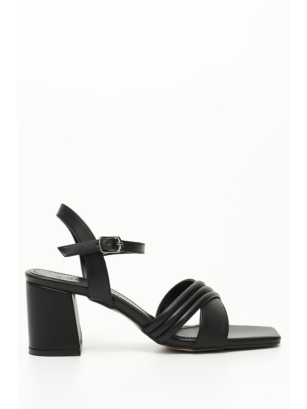 Siyah SİYAH MELANJ  Kalın Ökçeli Bantlı Kadın Sandalet 37080