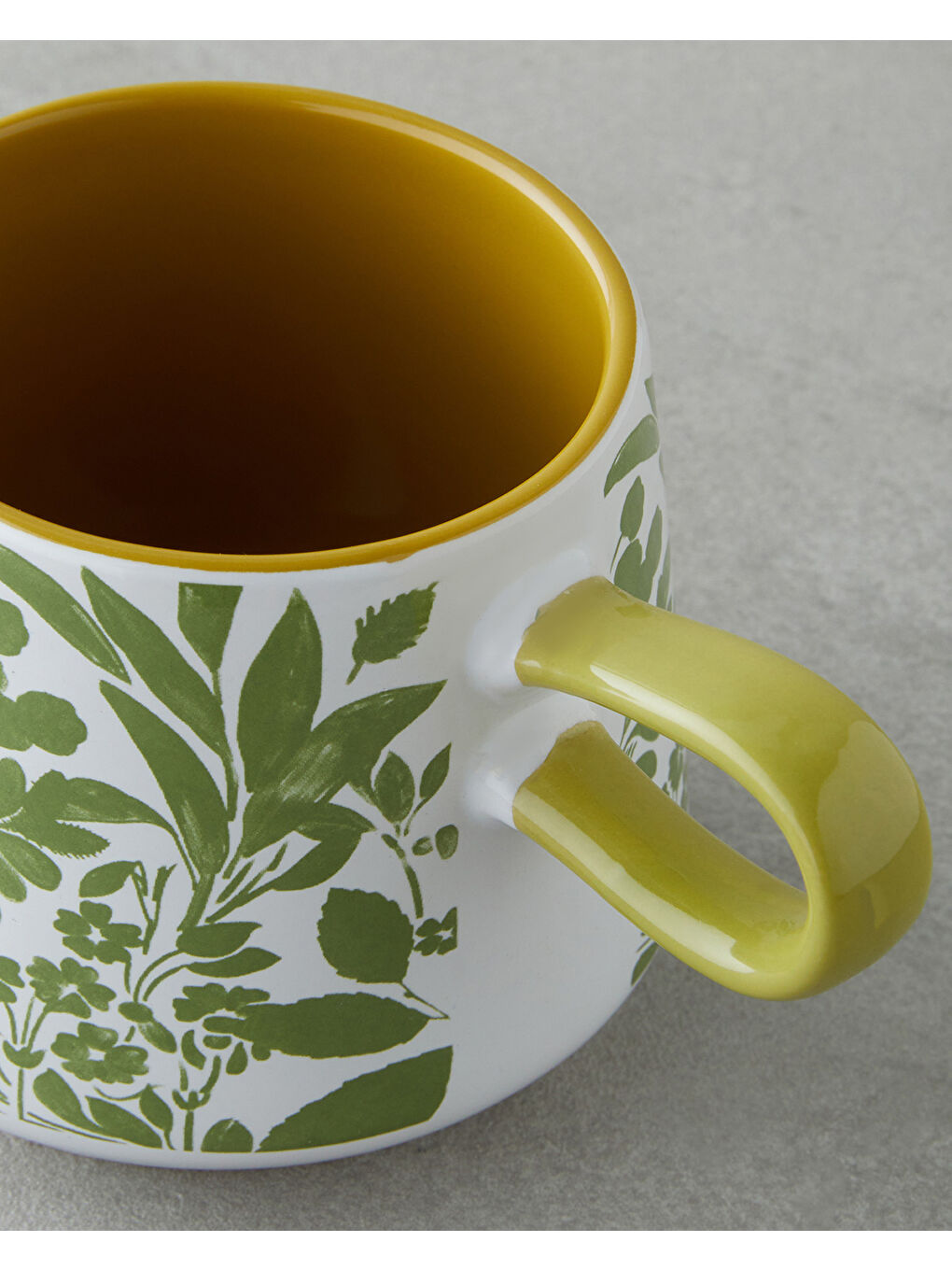 Growtopia Stoneware Kupa 340 ml Yeşil-Beyaz-2