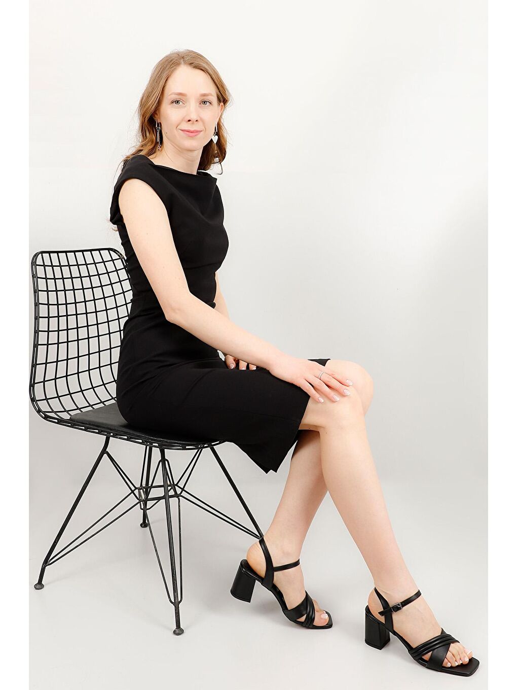 Siyah SİYAH MELANJ  Kalın Ökçeli Bantlı Kadın Sandalet 37080-1