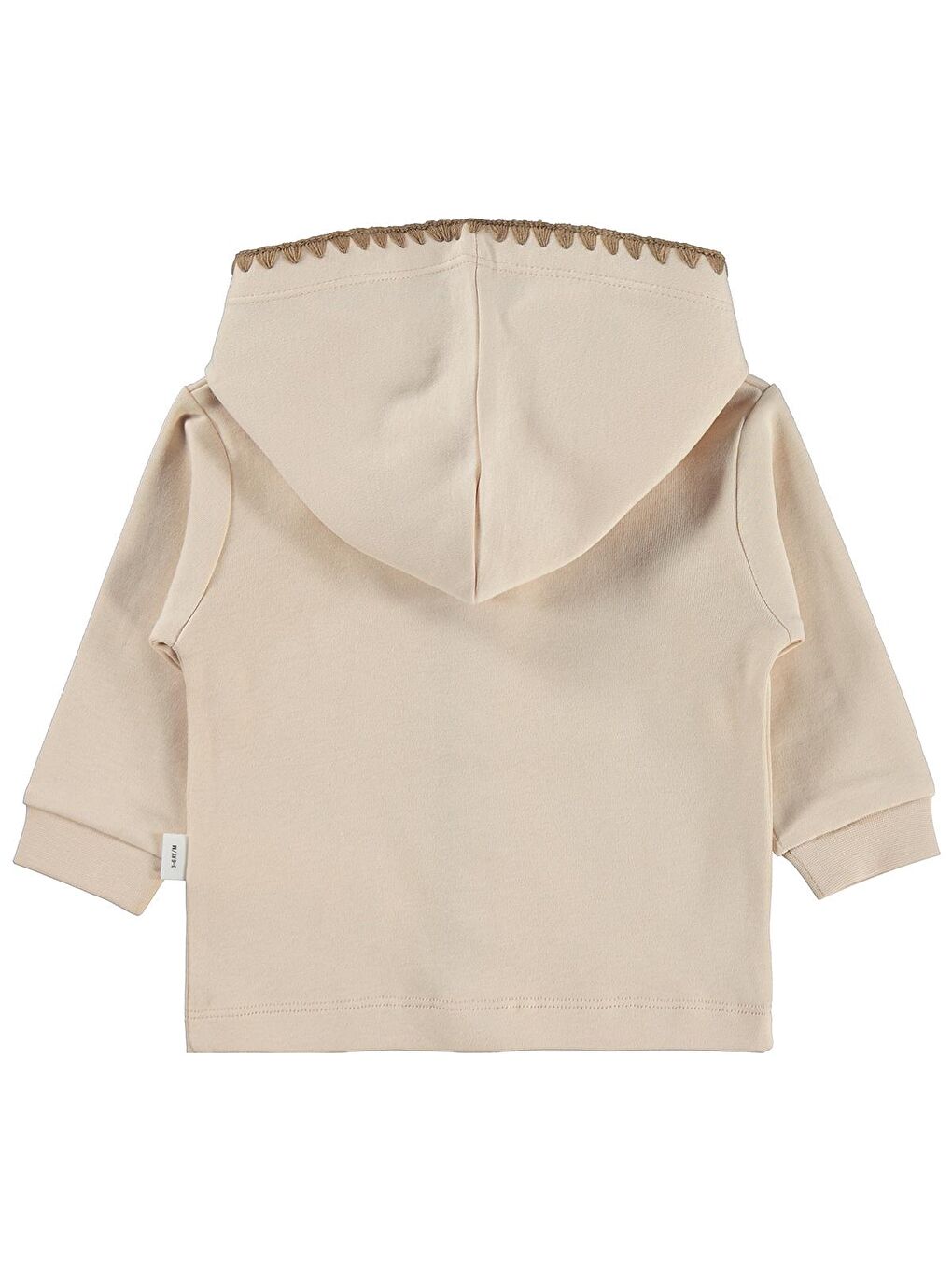 Bej Baby Oturan Tatlı Ayı Baskılı 3-18 Ay Hırka - Fil Dişi-1