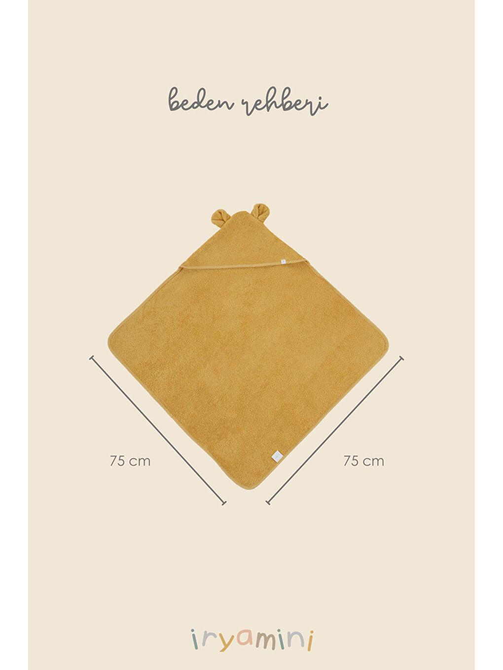 Kahverengi Tiny Bear Organik Pamuk Bebek Kundak Hardal 75x75-2