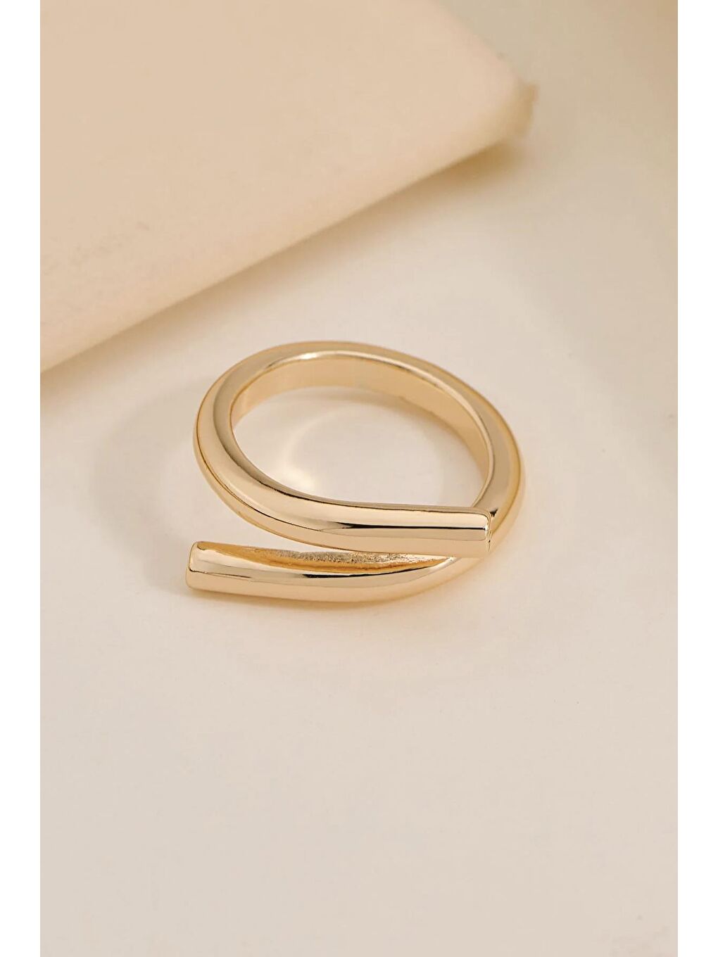 Sarı 20 K Altın Kaplama Bones Modelli Kadın Yüzük-1