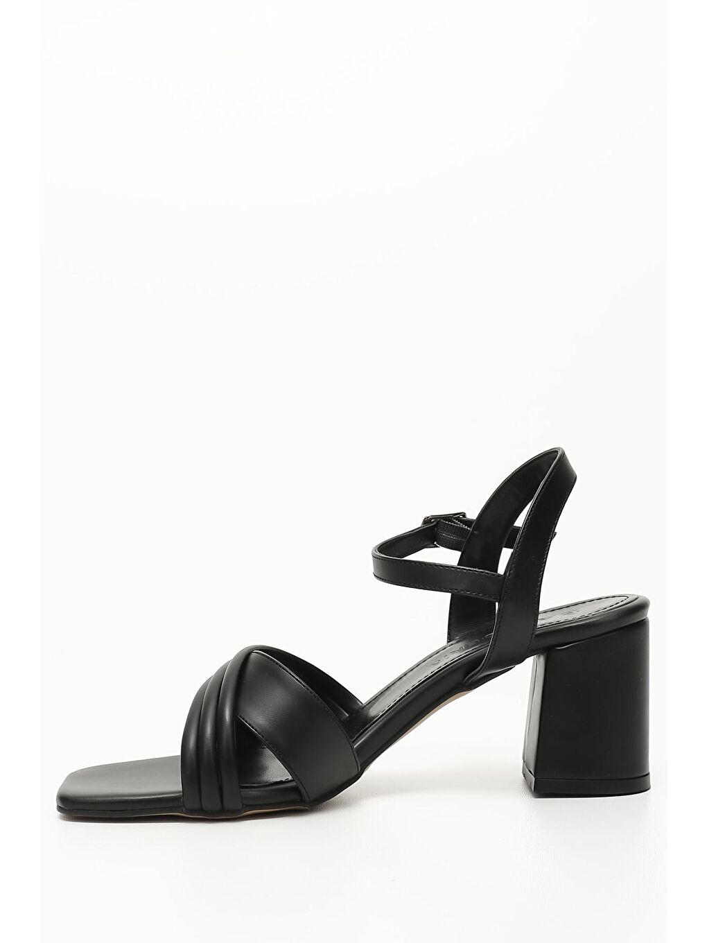 Siyah SİYAH MELANJ  Kalın Ökçeli Bantlı Kadın Sandalet 37080-3