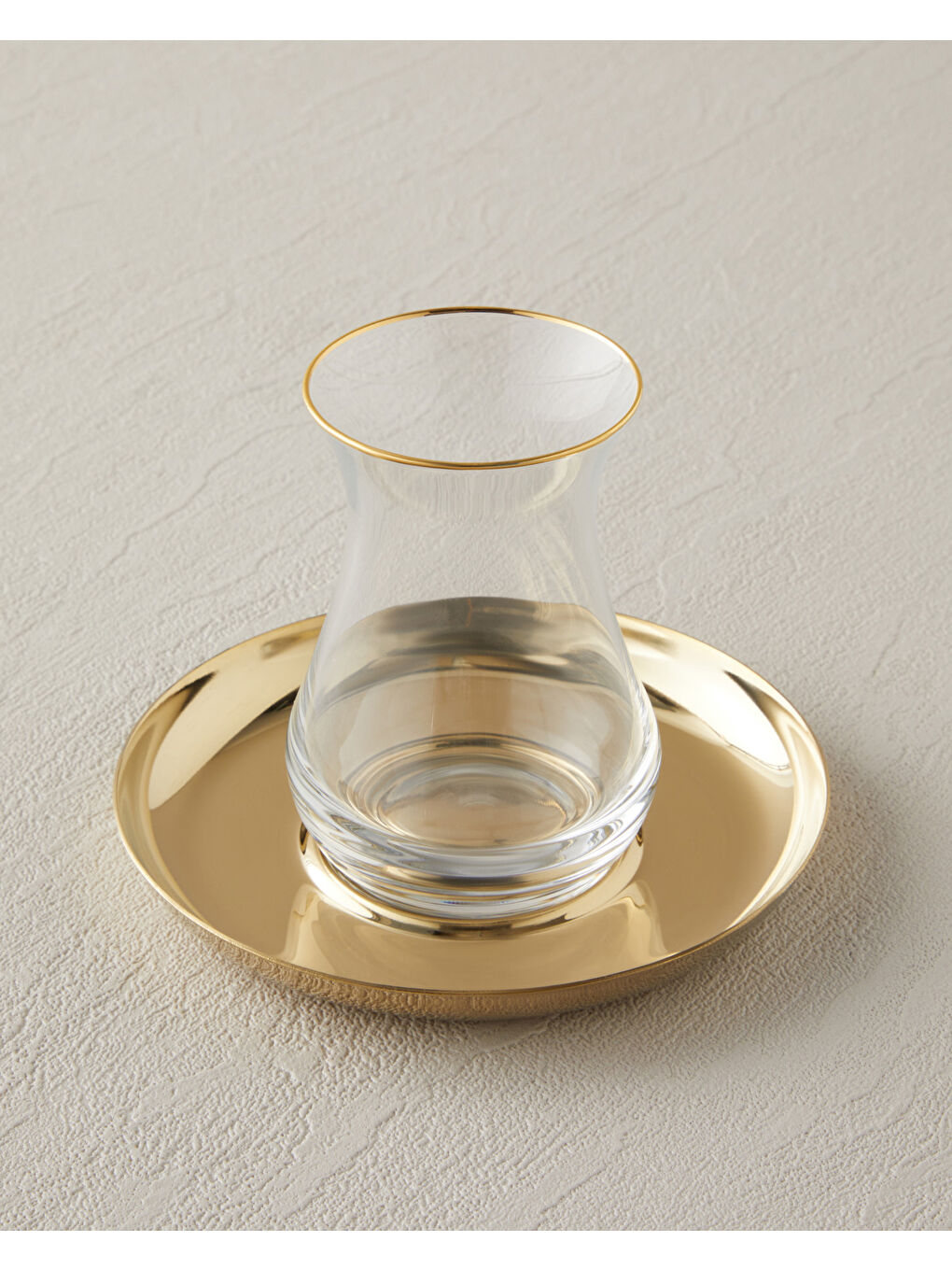 Sarı Graceful Çelik 4 Parça 2 Kişilik Çay Seti 140 ml Gold-2