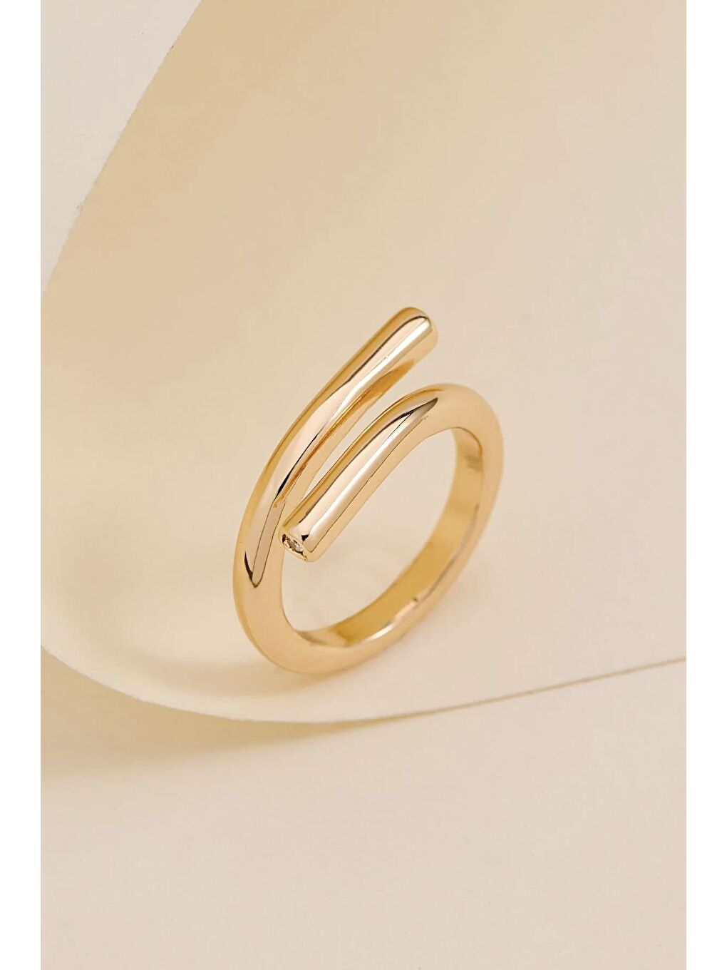 Sarı 20 K Altın Kaplama Bones Modelli Kadın Yüzük-2