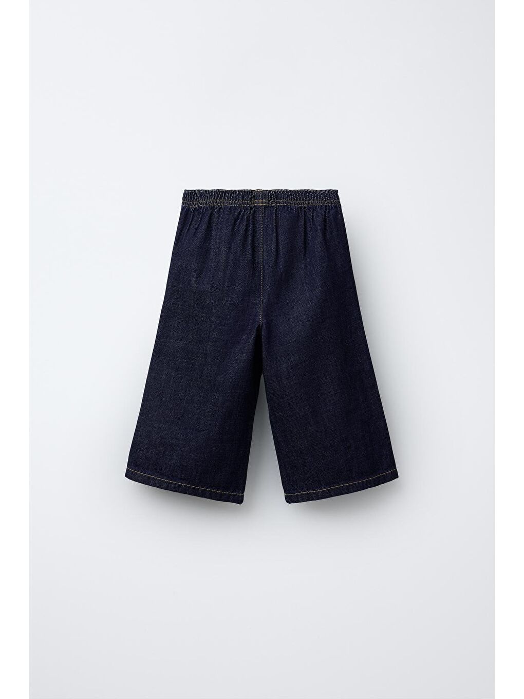 Kız Çocuk Pamuklu Lacivert Denim Bol Paça Takım - Cepli Üst-3