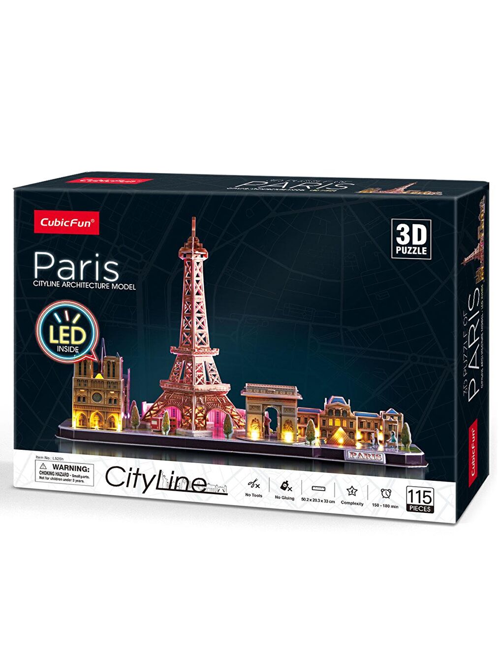 Cubic Fun Karışık 3D 115 Parça LED Işıklı Puzzle Paris - 2