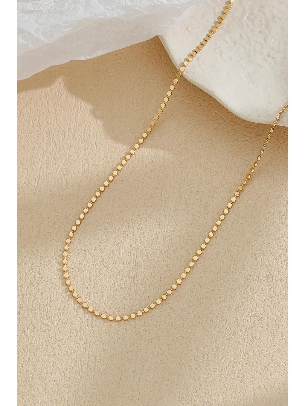 Sarı Gold Ezme Kolye-1