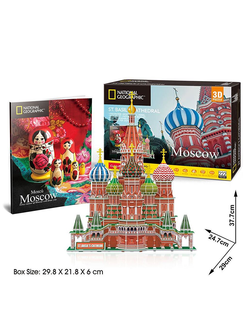 Cubic Fun Karışık 3D Puzzle National Geographic Serisi - Saint Basil Katedrali 224 Parça - 3