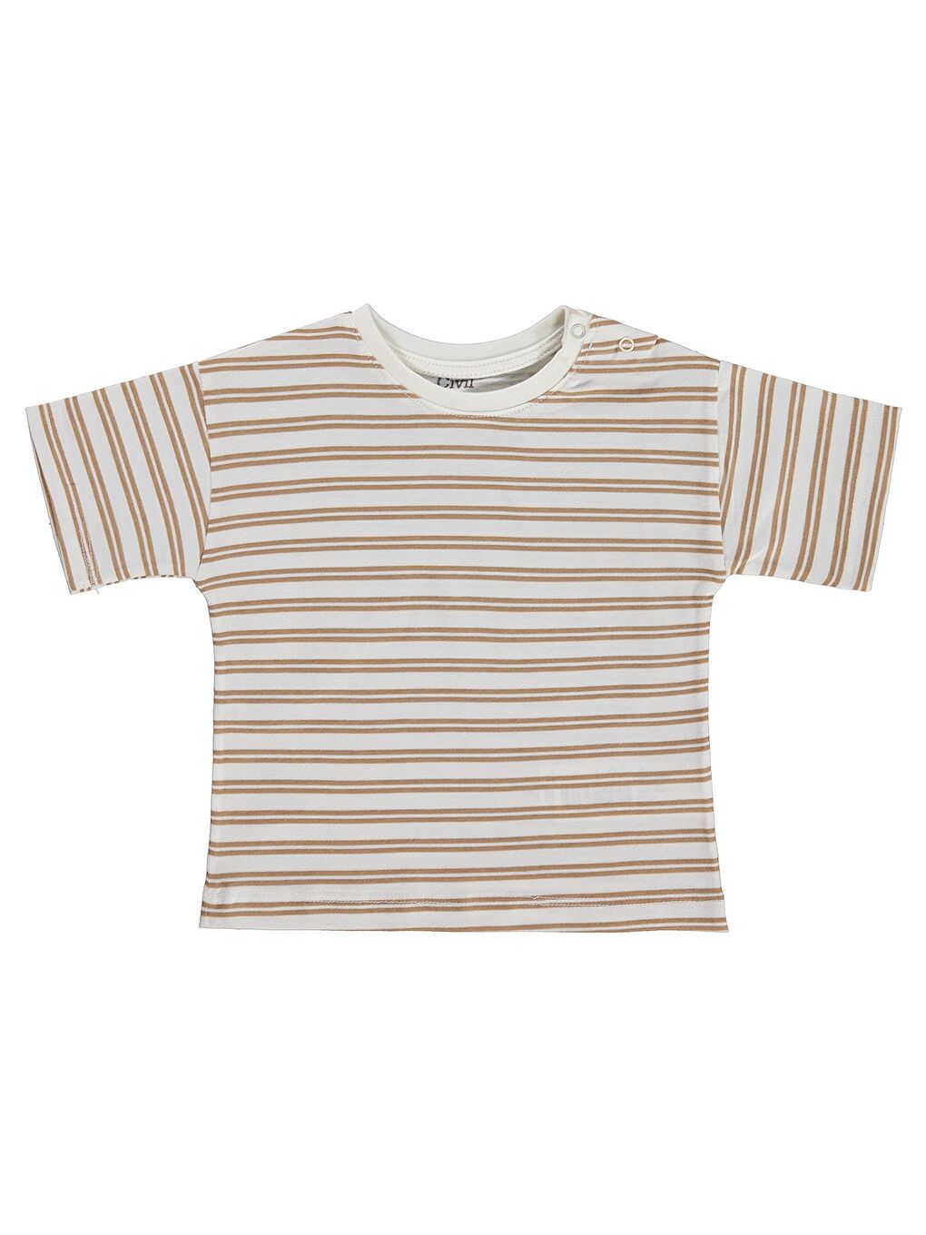 Baby Çizgili 6-18 Ay Tişört - Kahverengi