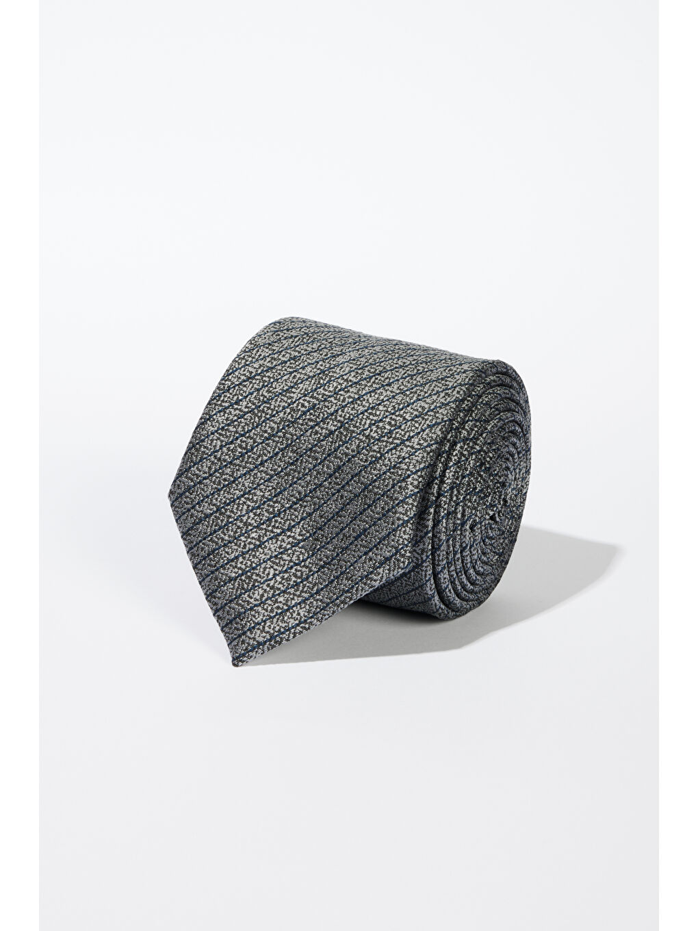 Erkek Gri-Lacivert Desenli Kravat