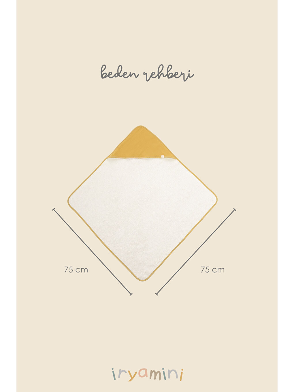 Kahverengi Joy of Colors Organik Pamuk Müslin Bebek Kundak Hardal 75x75-1