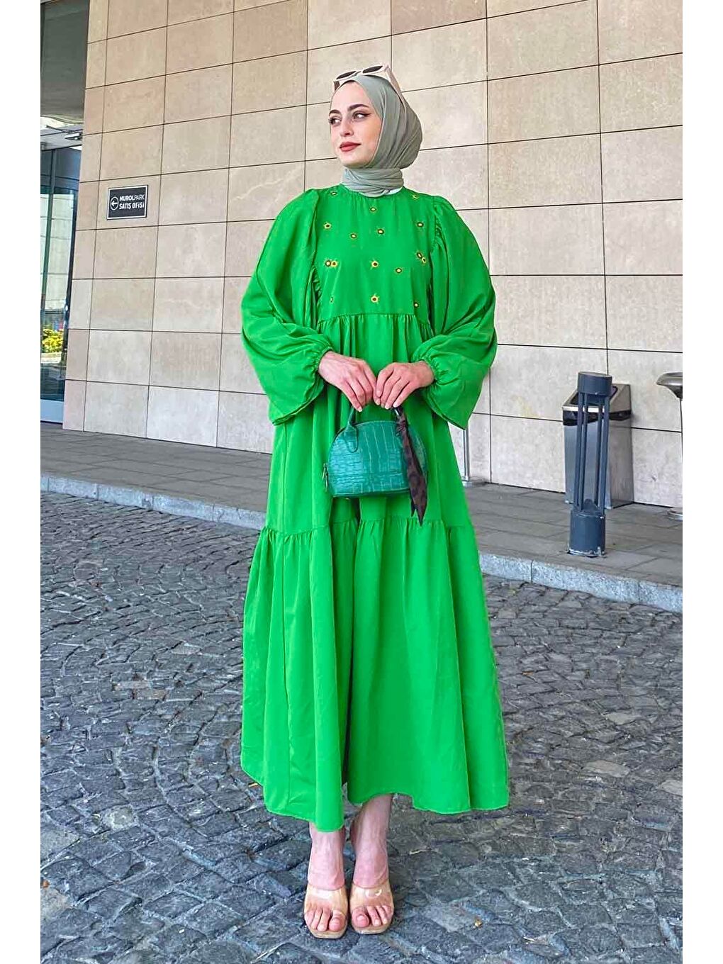 Yazlık Elica Elbise Yeşil