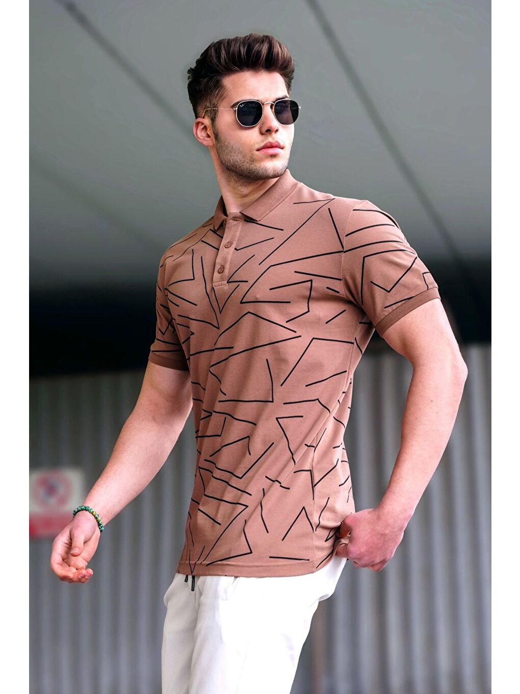 Erkek Polo Yaka Kahverengi Tişört 5817