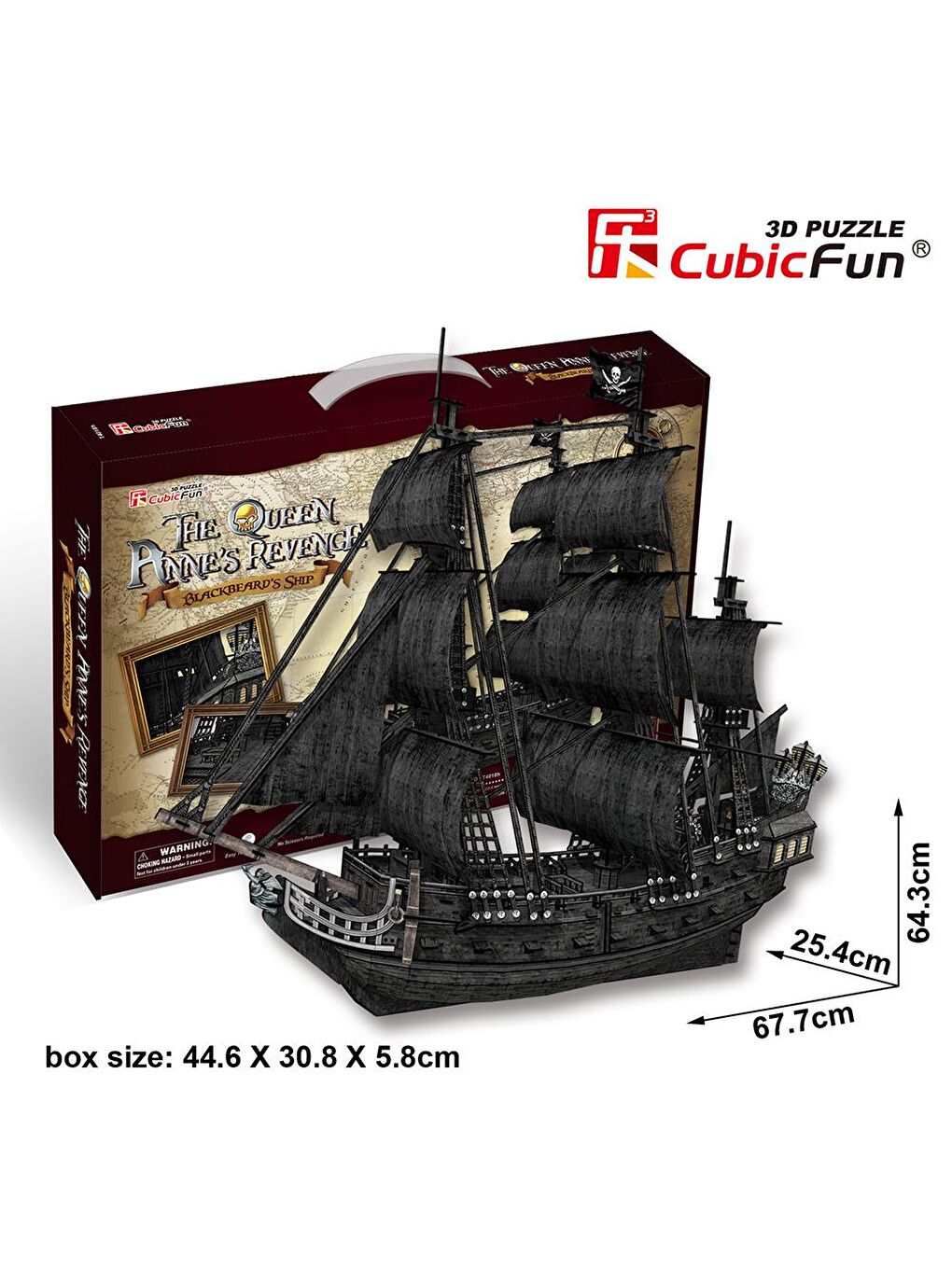 Cubic Fun Karışık 3D 308 Parça Puzzle Korsan Gemisi Kara İnci - 3