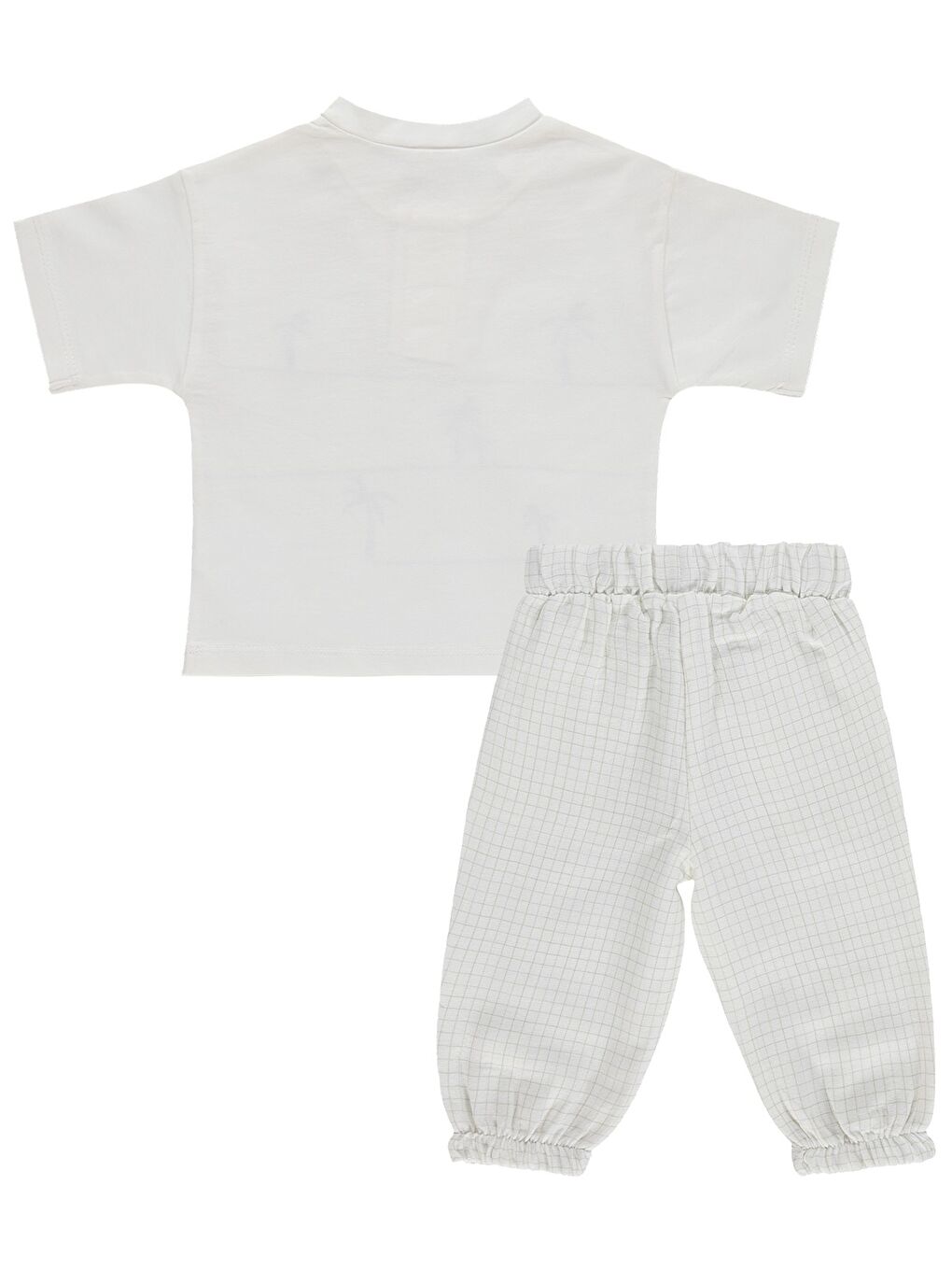 Baby Palmiye Baskılı 6-18 Ay Takım - Ekru-2