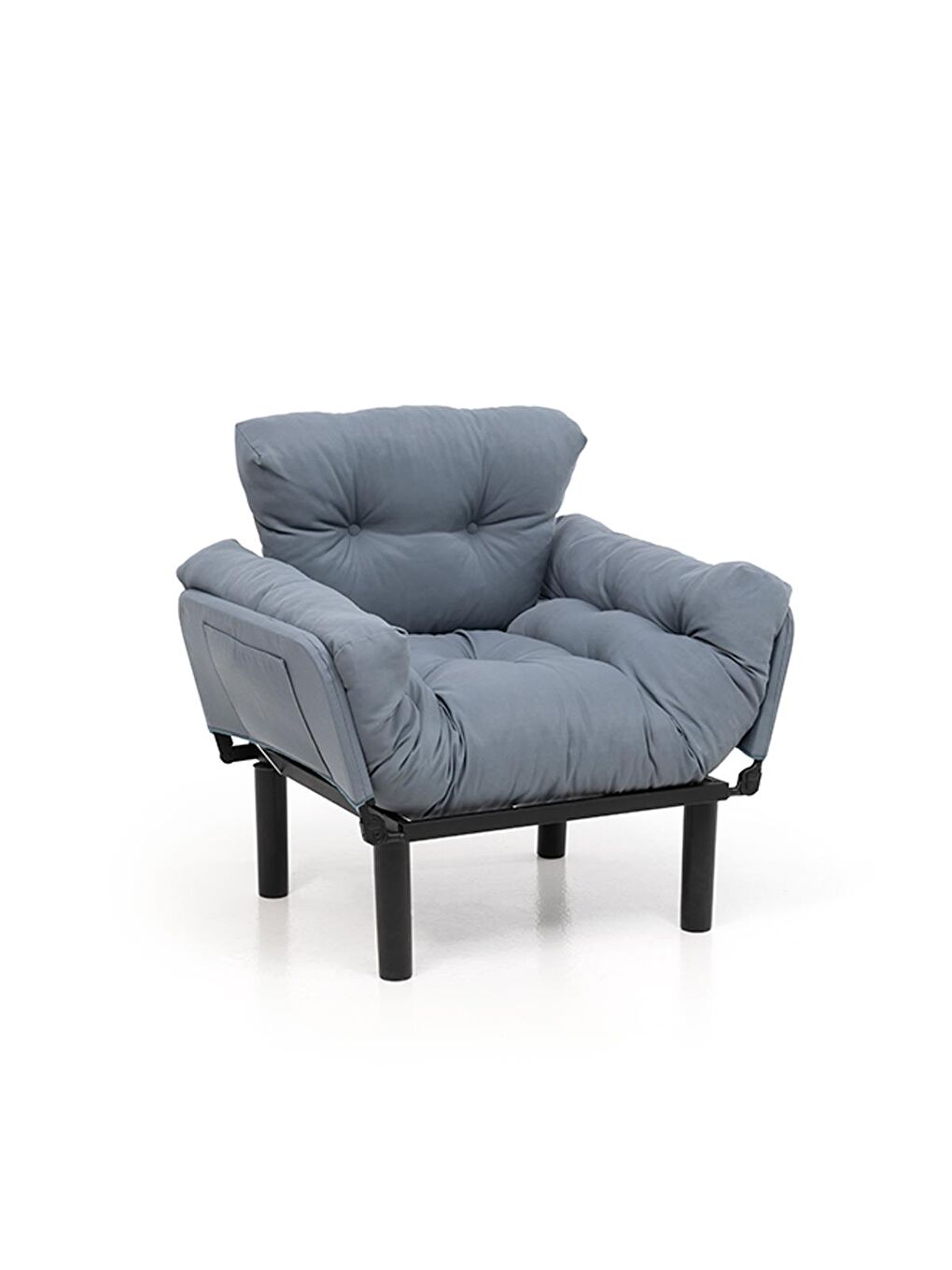 Nitta Tekli Su Geçirmez Bahçe Koltuğu - Gri-Mavi-2