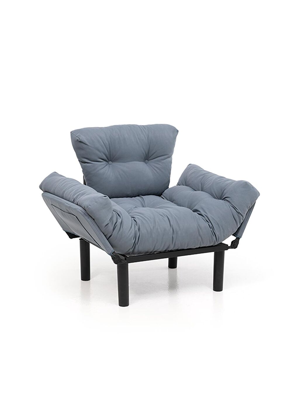 Nitta Tekli Su Geçirmez Bahçe Koltuğu - Gri-Mavi-4