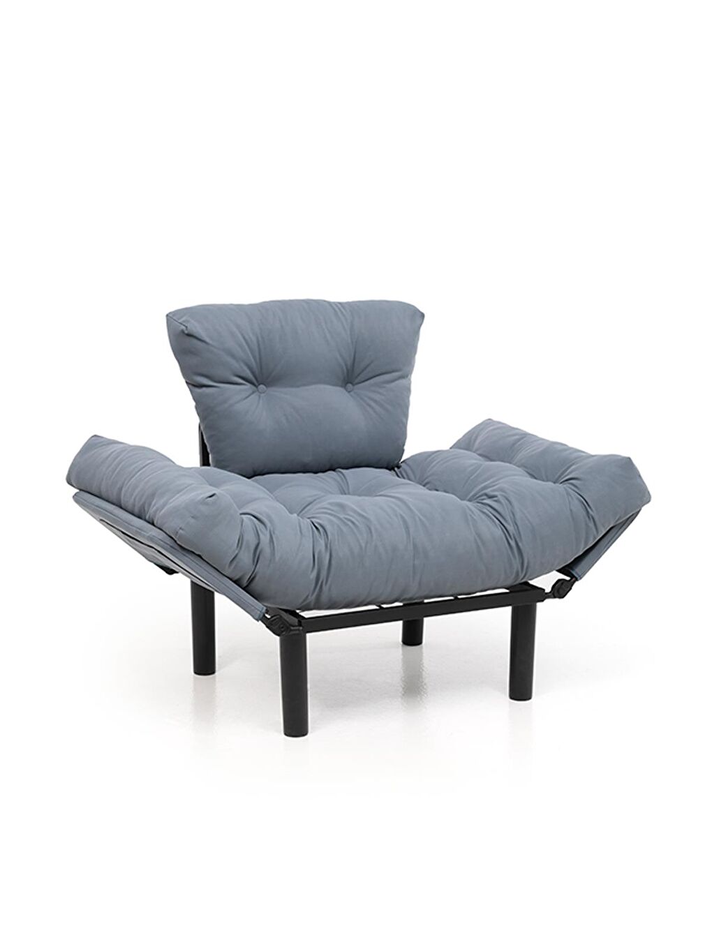 Nitta Tekli Su Geçirmez Bahçe Koltuğu - Gri-Mavi-5