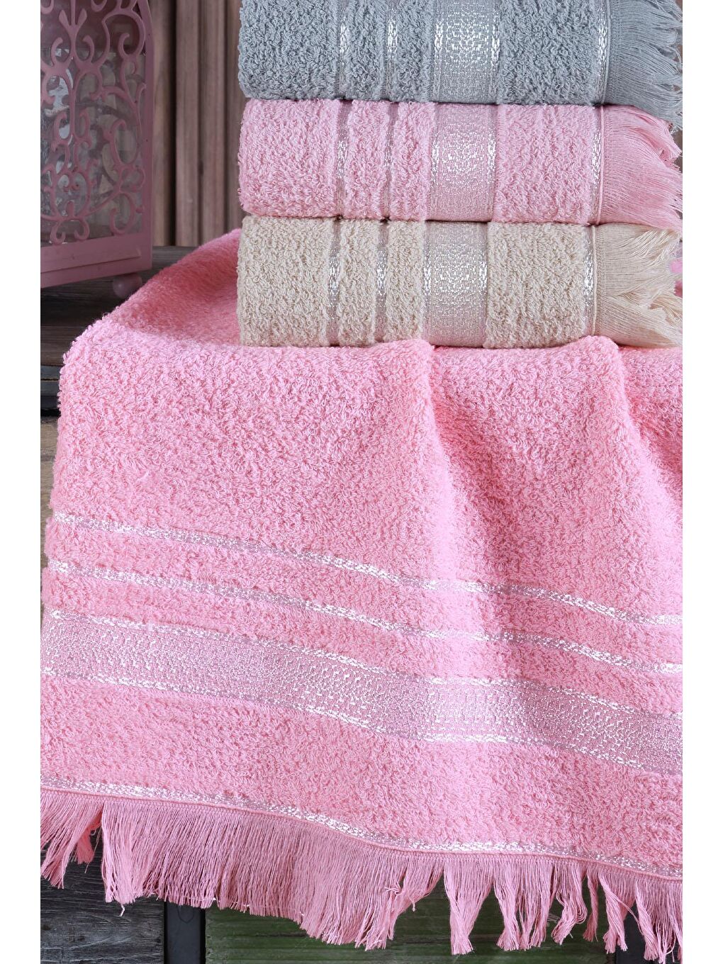 Pembe Helen 6'lı El&Yüz Havlu Seti-2