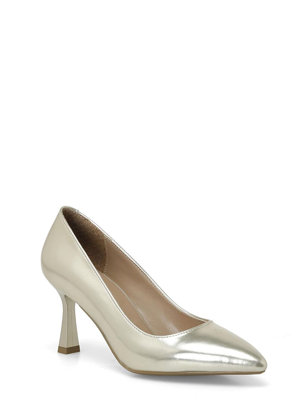 Sarı 24S-038 4FX Altın Kadın Topuklu Ayakkabı-1