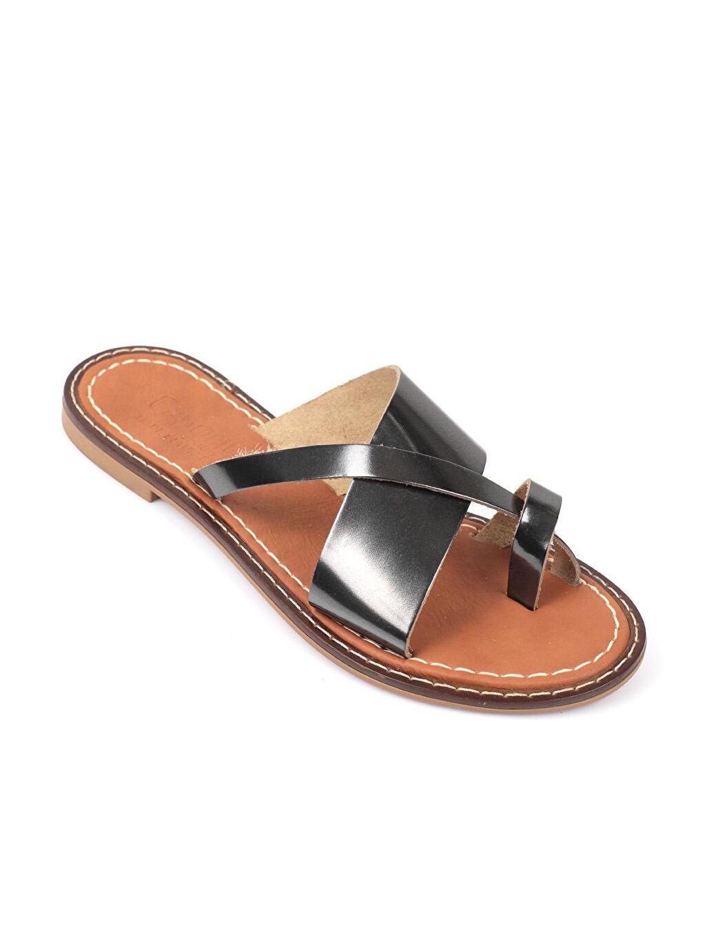 Gri 888 Hakiki Deri Bodrum Kadın Terlik-1