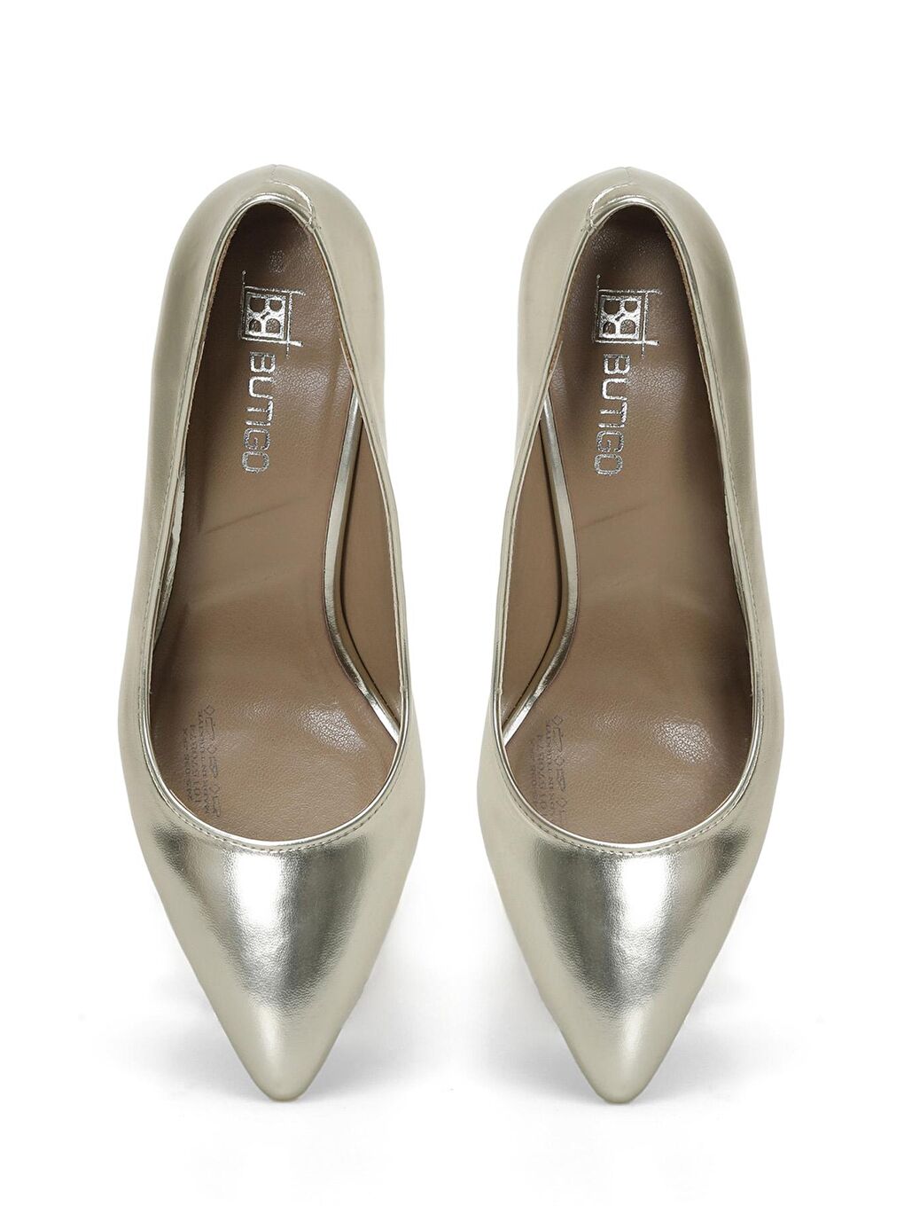 Sarı 24S-038 4FX Altın Kadın Topuklu Ayakkabı-3