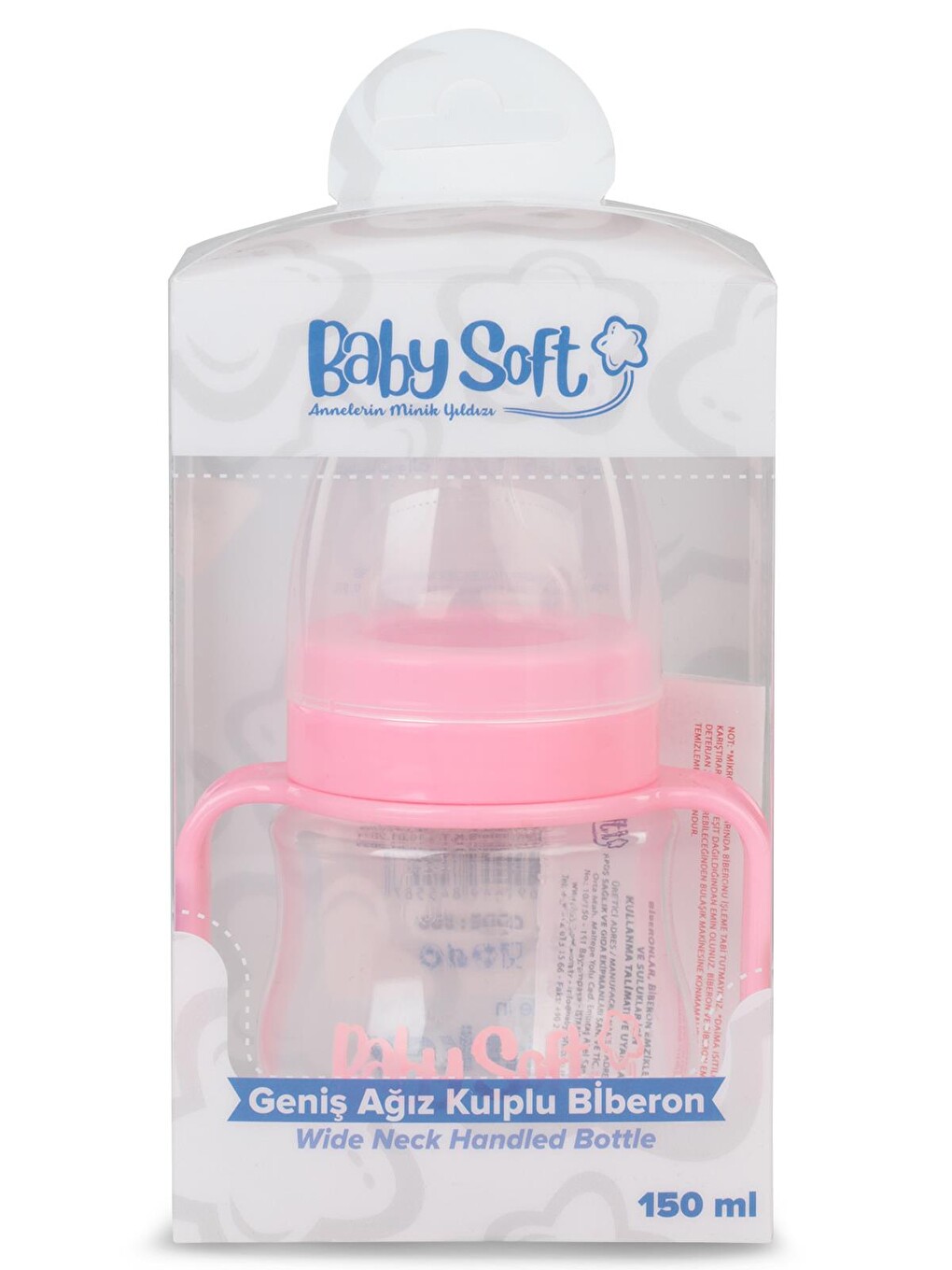 Genıs Agız Kulplu Bıberon 150 Ml - Pembe-1