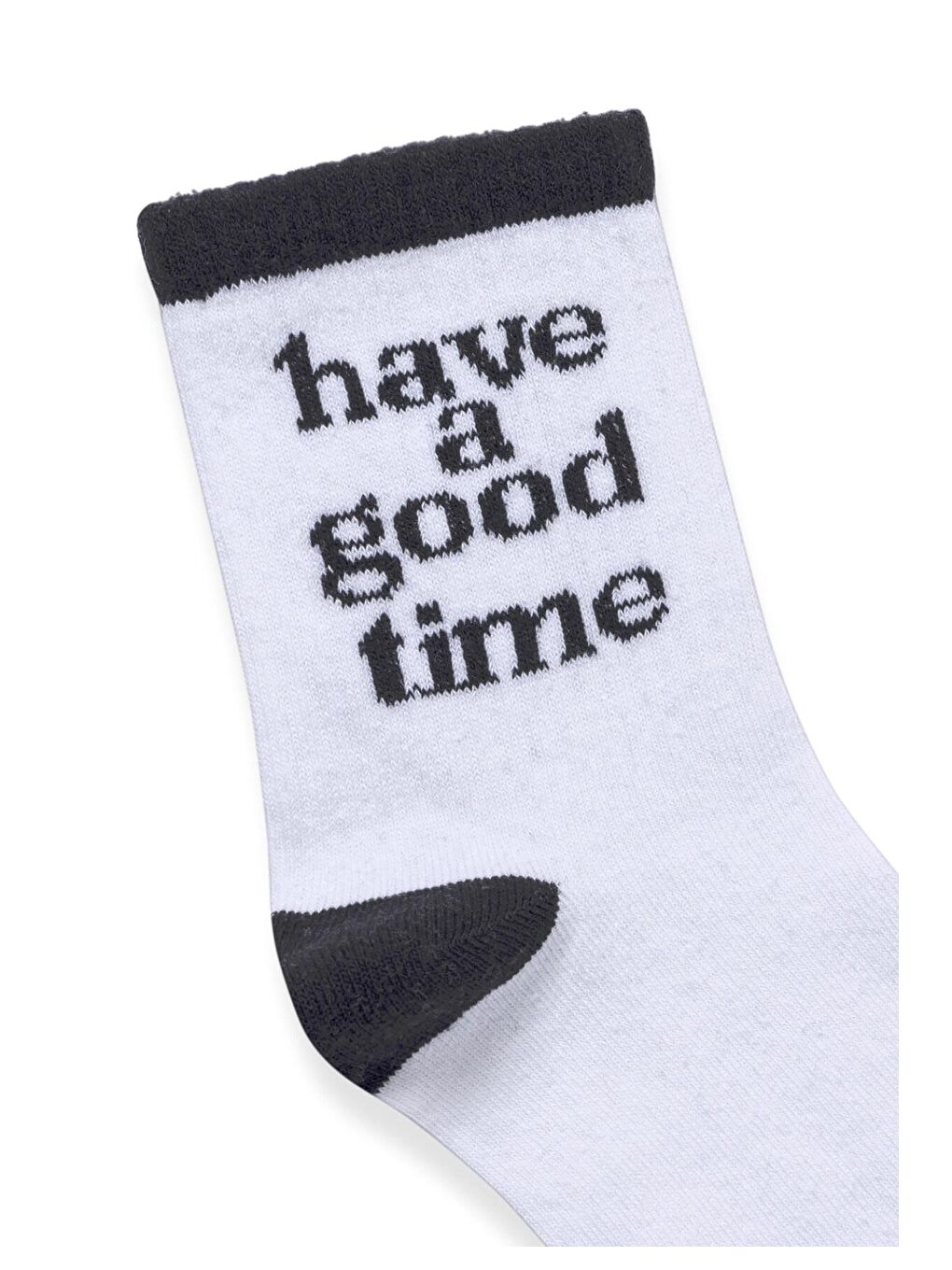 Baskılı Socket Soket Çorap Beyaz-1