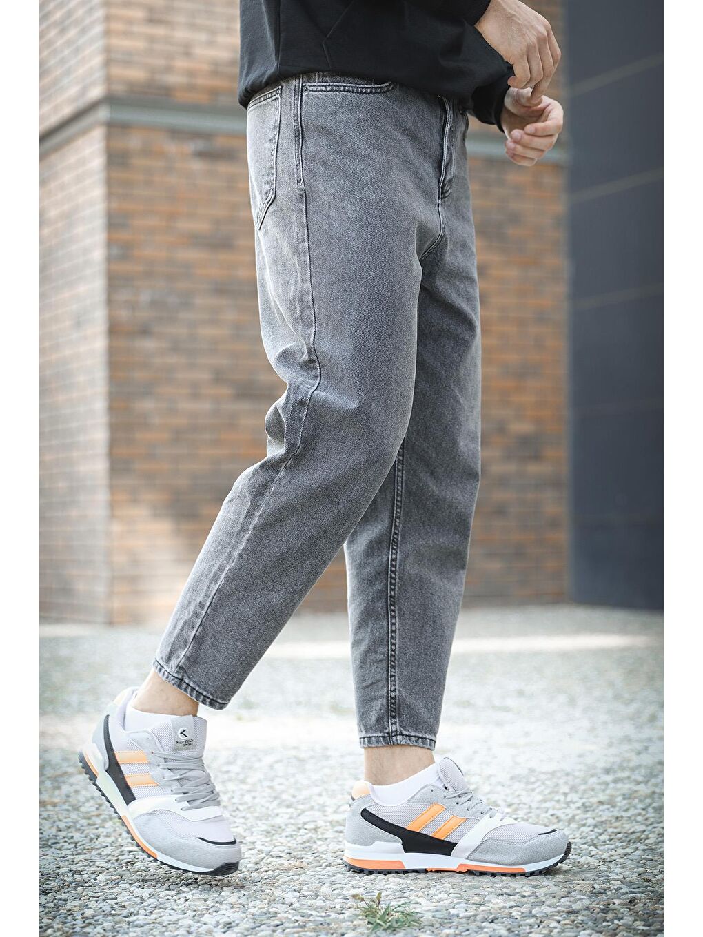 Gri Hendrick Greco Boy Friend Bilek Boy Jean Pantolon