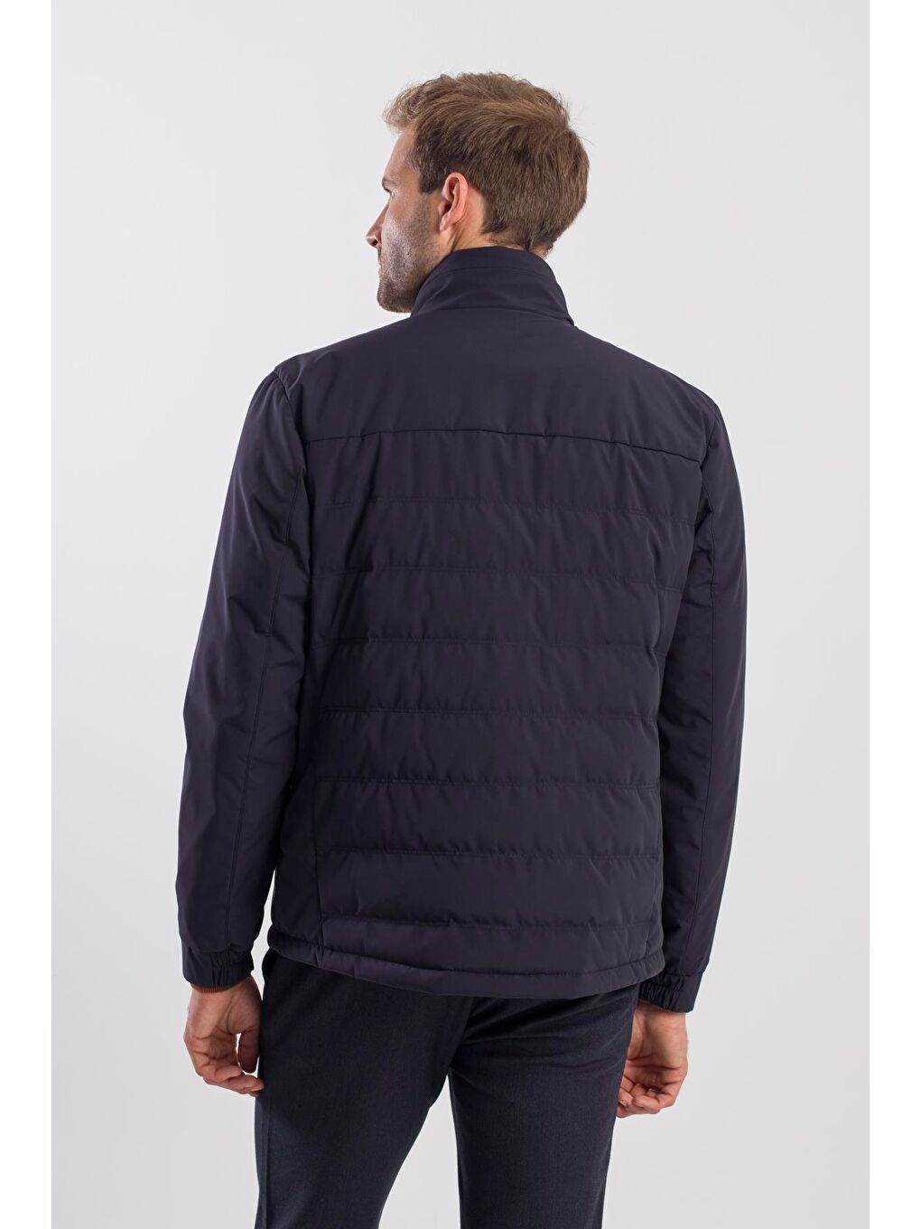 Lacivert Comfort Fit Dik Yaka Spor Mont-3