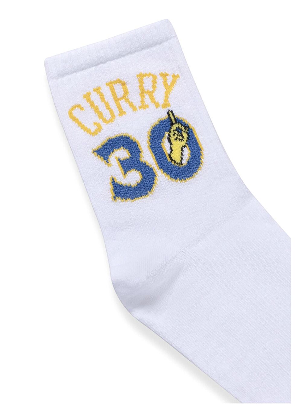 Baskılı Soket Çorap Beyaz-1