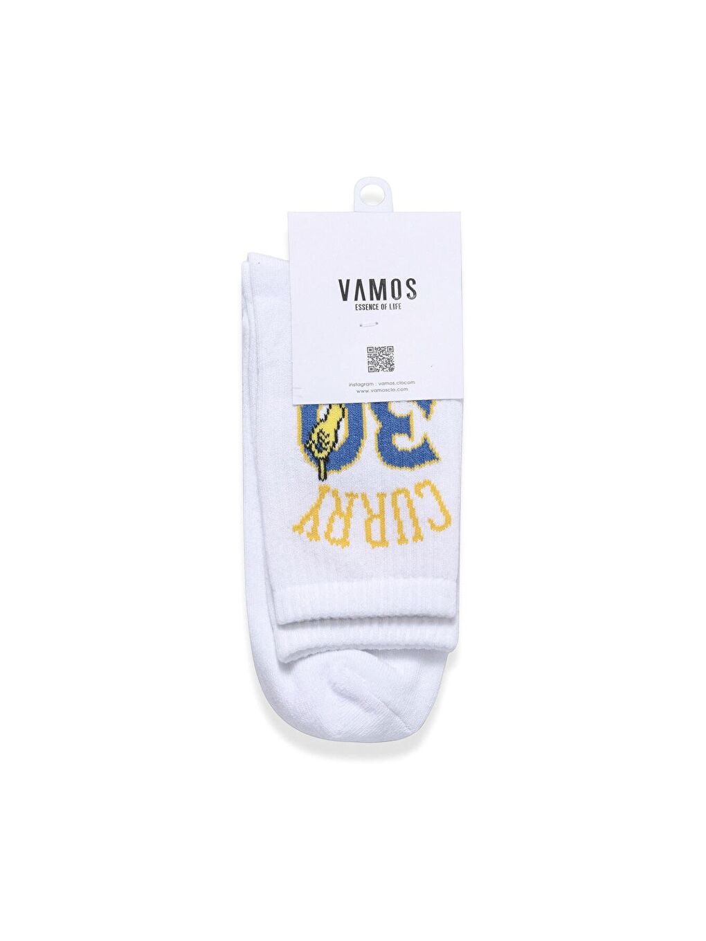 Baskılı Soket Çorap Beyaz-2