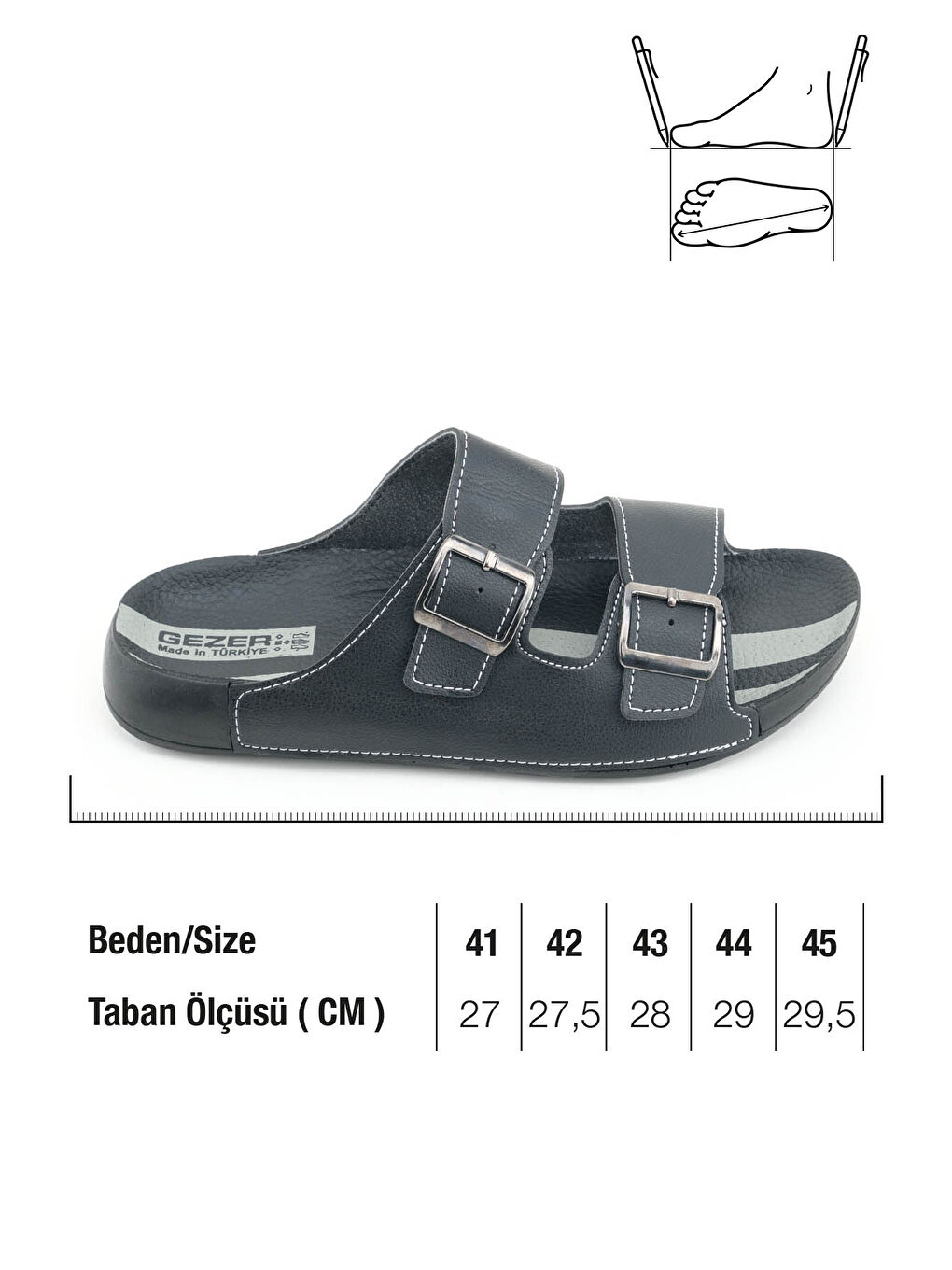 Siyah Erkek Yazlık İki Toka Ayarlanabilir Suni Deri Rahat Taban Günlük Terlik-1