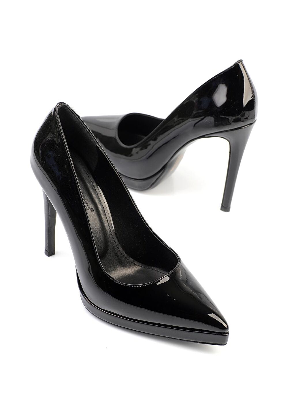 Siyah Sivri Burunlu Platform Yüksek Topuklu Kadın Ayakkabı-1