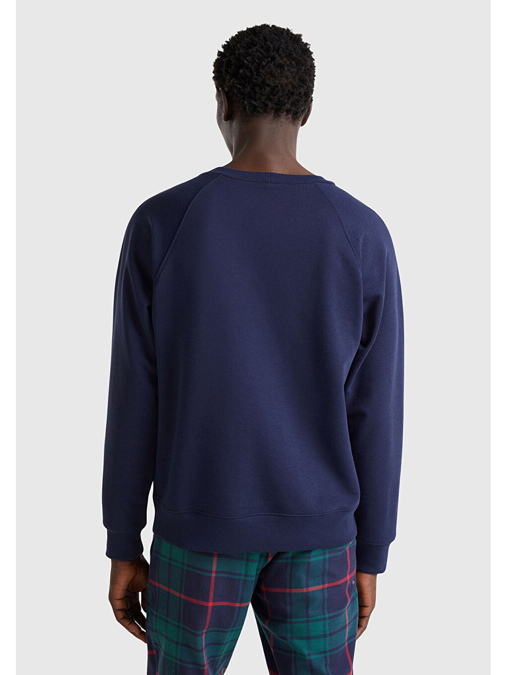 Erkek Lacivert Pamuk Karışımlı Göğsü Garfield Baskılı Bisiklet Yaka Sweater-4