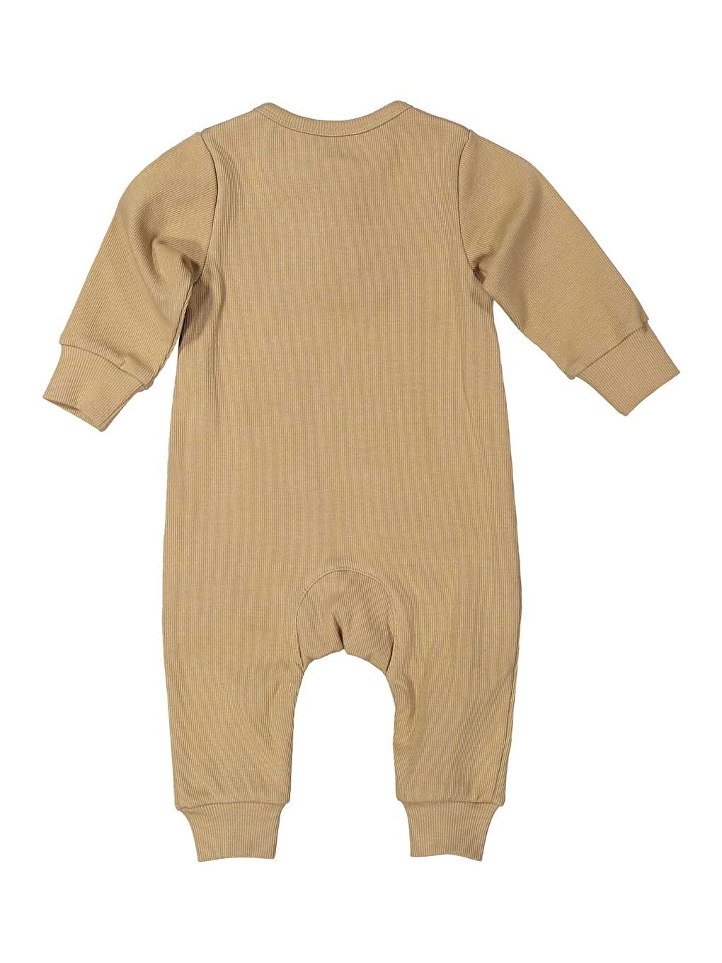 Bej Gots Sertifikalı %100 Organik Pamuk Yakası Düğmeli Tulum (0-24Ay)-2